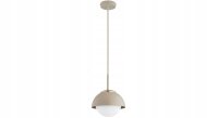 Pendelleuchte Kugel Glas Metall Beige E27 Ø18 cm rund