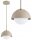 Pendelleuchte Kugel Glas Metall Beige E27 Ø18 cm rund