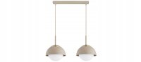 Pendelleuchte 2-flammig Glas Metall Beige E27 40 cm