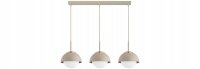 Hängelampe 3-flammig Glas Metall Beige E27 L:70 cm