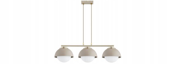 Hängelampe Glas Metall Beige 3-flammig E27 L:70 cm