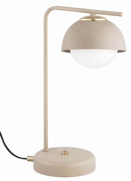 Tischlampe Glas Metall Beige Modern E27 38 cm blendarm
