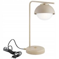 Tischlampe Glas Metall Beige Modern E27 38 cm blendarm