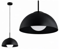 Pendelleuchte Glas Metall Schwarz E27 B:30 cm blendarm