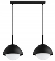 Hängelampe 2-flammig Glas Metall Schwarz E27 40 cm