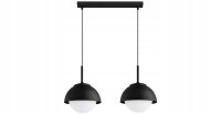 Hängelampe 2-flammig Glas Metall Schwarz E27 40 cm
