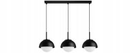 Hängelampe 3-flammig Glas Metall Schwarz E27 L:60 cm