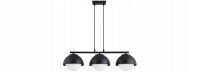 Hängelampe 3-flammig Glas Metall Schwarz E27 L:70 cm
