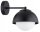 Wandlampe Glas Metall Schwarz blendarm E27 T:24 cm