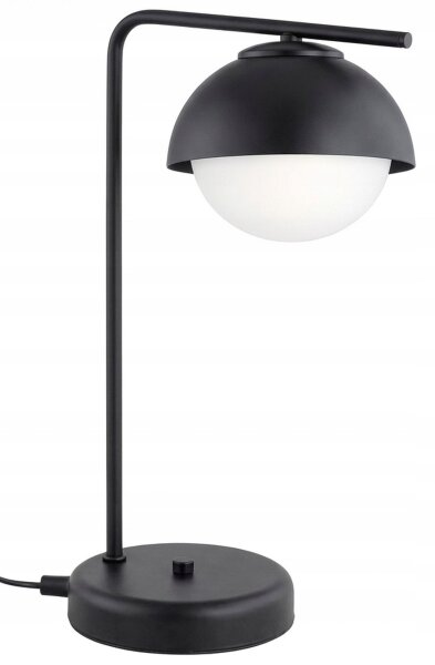 Tischleuchte Glas Metall Schwarz E27 H:38 cm Modern