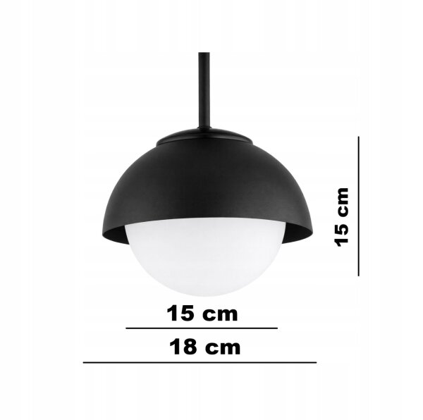 Tischleuchte Glas Metall Schwarz E27 H:38 cm Modern