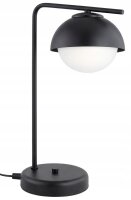 Tischleuchte Glas Metall Schwarz E27 H:38 cm Modern
