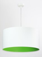 Salon Lampe &agrave; suspendre Blanc Vert Tissu rond...