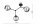 Deckenlampe 3-flammig Rauchglas Schwarz E27 L:70 cm