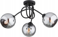 Deckenlampe 3-flammig Rauchglas Schwarz E27 B:40 cm
