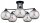 Deckenlampe 5-flammig Rauchglas Schwarz E27 B:80 cm