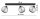 Deckenspot verstellbar 3-flammig Rauchglas E27 L:40 cm