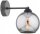 Wandleuchte Rauchglas Metall Schwarz E27 T:20 cm