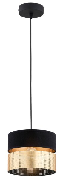 Pendelleuchte Schwarz Gold E27 B:20 cm Modern rund