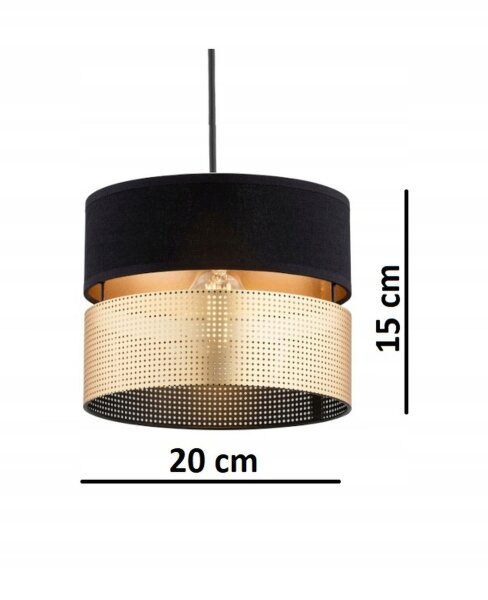 Pendelleuchte Schwarz Gold 2-flammig E27 L:50 cm Modern