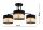 Deckenleuchte 3-flammig Schwarz Gold Modern E27 B:60 cm