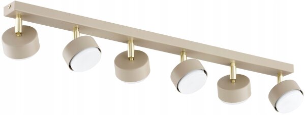Deckenspot verstellbar 6-flammig GX53 L:80 cm Ecru Gold