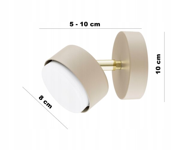 Wandstrahler schwenkbar Ecru Gold GX53 H:10 cm Modern