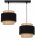 Hängelampe 2-flammig Stoff Schwarz Beige E27 L:40 cm