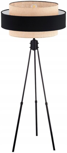 Stehleuchte Tripod Dreibein Stoff Schwarz E27 150 cm