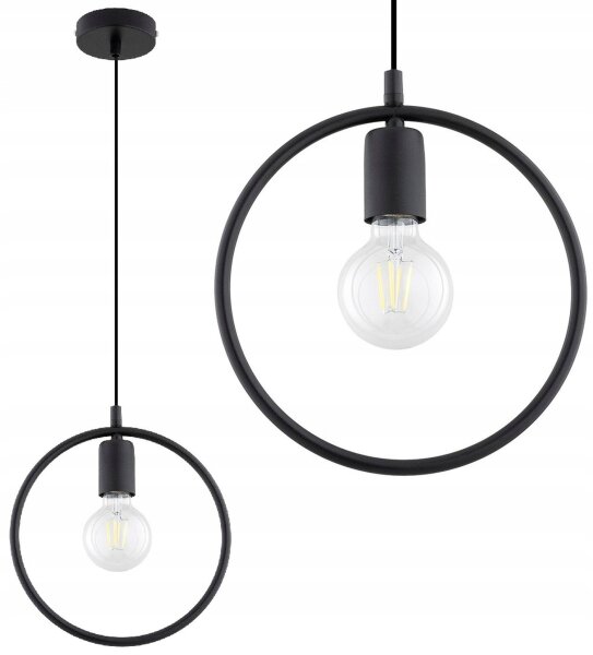 Pendelleuchte Schwarz E27 B:26 cm Modern dekorativ
