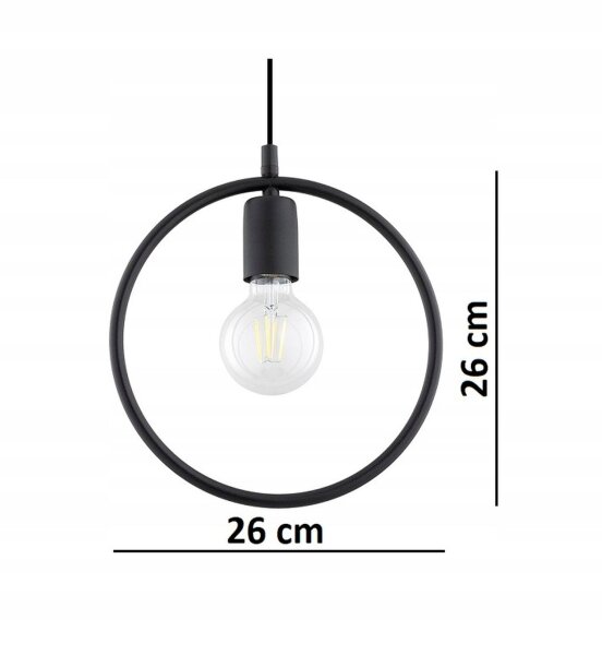 Pendelleuchte Schwarz E27 B:26 cm Modern dekorativ
