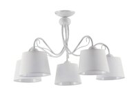 Plafonnier Tissu M&eacute;tal &Oslash;80cm 5xE27 Lampe de...
