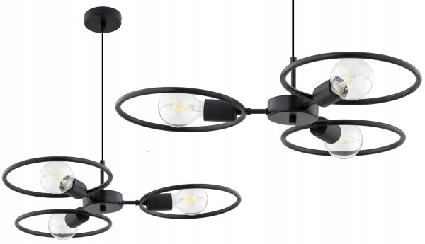 Pendelleuchte 3-flammig Schwarz E27 B:60 cm Modern