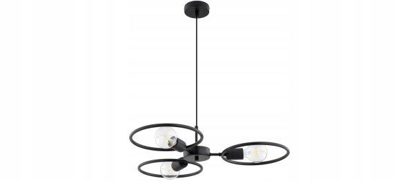 Pendelleuchte 3-flammig Schwarz E27 B:60 cm Modern