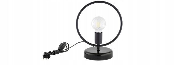 Tischleuchte Schwarz Metall E27 H:30 cm Ring Modern