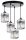 Pendelleuchte 4-flammig Glas Silber E27 L:30 cm Metall
