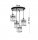 Pendelleuchte 4-flammig Glas Silber E27 L:30 cm Metall