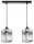 Pendelleuchte 2-flammig Glas Metall Silber E27 L:40 cm