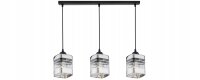 Pendelleuchte 3-flammig Metall Glas Silber E27 L:60 cm