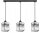Pendelleuchte 3-flammig Metall Glas Silber E27 L:60 cm