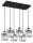 Pendelleuchte 6-flammig Metall Glas Silber E27 L:60 cm