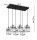 Pendelleuchte 6-flammig Metall Glas Silber E27 L:60 cm