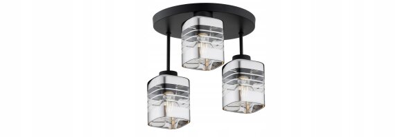 Deckenleuchte 3-flammig Glas E27 B:30 cm Metall Modern