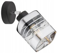 Wandspot verstellbar Silber Schwarz Metall E27 H:22 cm