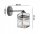 Wandleuchte mit Arm Glas Silber Metall E27 H:22 cm