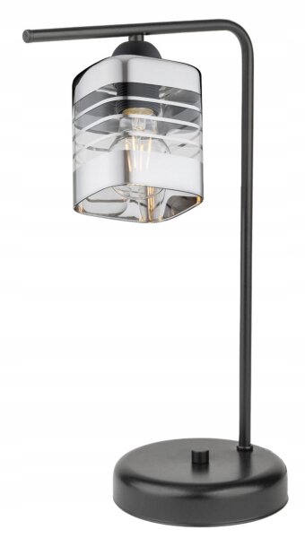 Tischlampe Glas Silber E27 H:38 cm Modern dekorativ