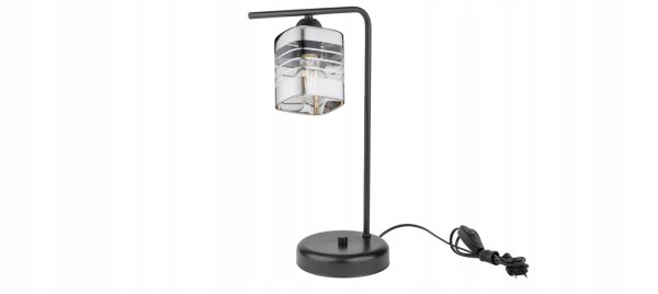 Tischlampe Glas Silber E27 H:38 cm Modern dekorativ