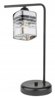 Tischlampe Glas Silber E27 H:38 cm Modern dekorativ
