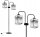 Stehleuchte 2-flammig Glas Silber E27 150 cm Modern
