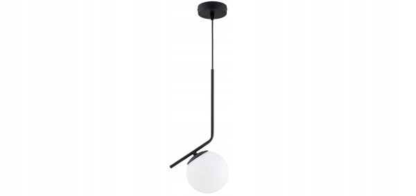 Pendelleuchte Glas Schwarz Weiß E27 B:14 cm Modern